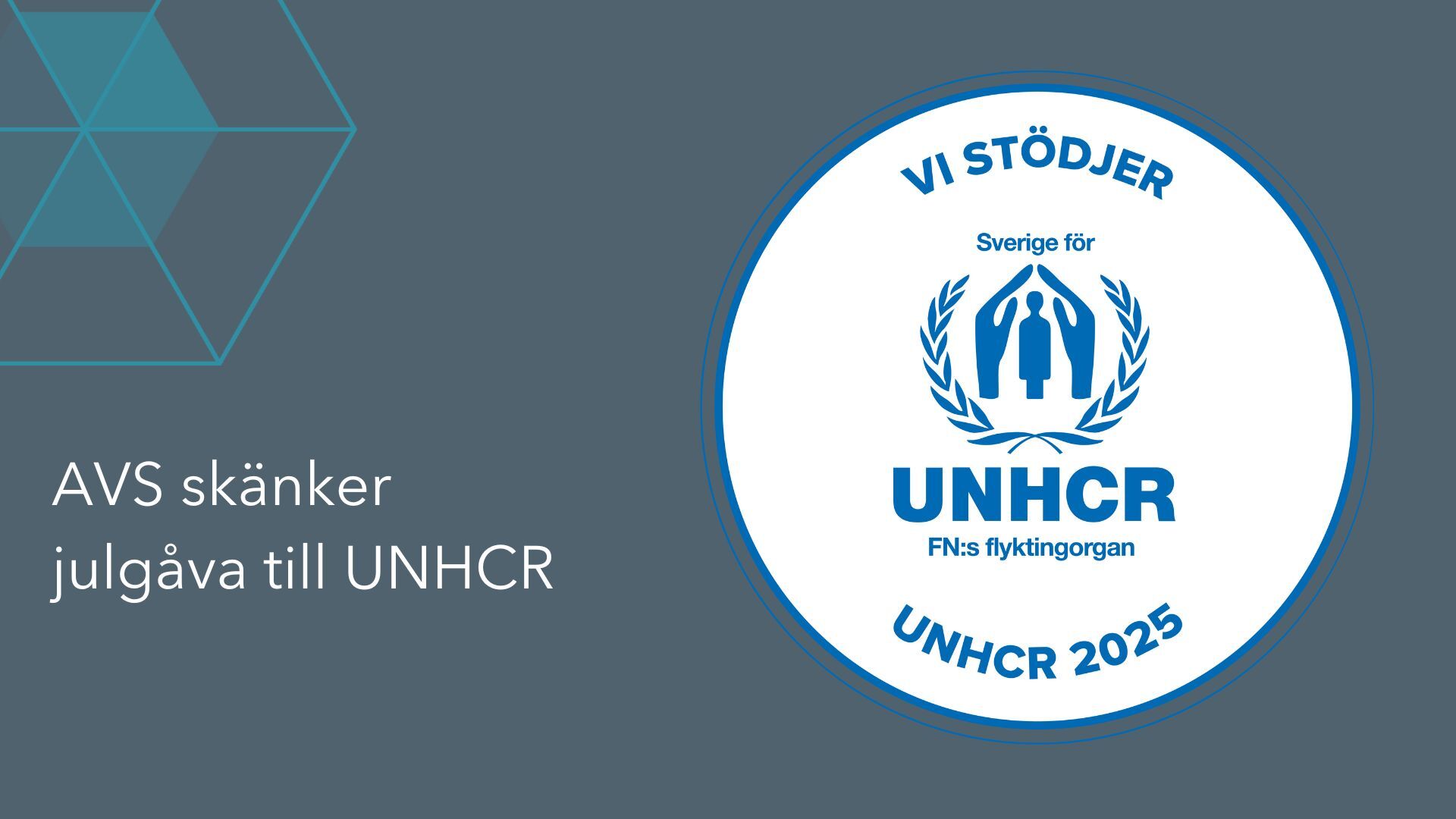 Vi skänker årets julgåva till UNHCR