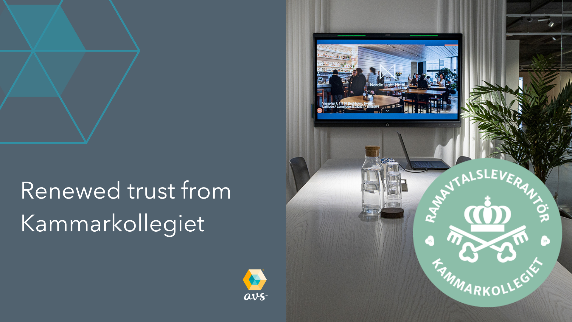 Renewed trust from Kammarkollegiet